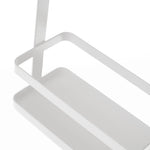 Cesta Metal Branco Asa Madeira para Frascos