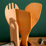 Quid Set 3 Utensílios Cozinha + 3 Frascos Especiarias com Suporte