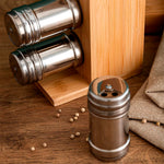 Quid Set 3 Utensílios Cozinha + 3 Frascos Especiarias com Suporte
