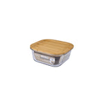 Basic Kool Caja Cuadrada para Conservar Alimentos Tapa de Cristal Bambú 320 ml