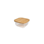 Basic Kool Caja Cuadrada para Conservar Alimentos Tapa de Cristal Bambú 320 ml