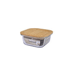 Basic Kool Caja Cuadrada para Conservar Alimentos Tapa de Cristal Bambú 520 ml