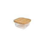 Basic Kool Caja Cuadrada para Conservar Alimentos Tapa de Cristal Bambú 520 ml