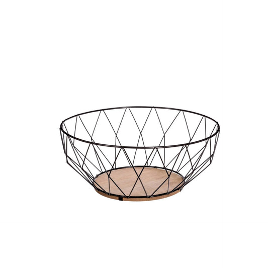 HKH Fruteira Preta em Metal 28 cm