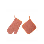 HKH Conjunto de Luva e Pega de Cozinha Terracota
