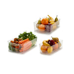 Conjunto 3 Cestos Organizadores para Frigorífico Transparente 21,5 x 10 x 37,5 cm