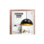 Candeeiro de Teto Preto com Interior Dourado "Cinema" D50 cm