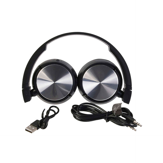Auscultadores Pretos sem Fios Dobráveis Bluetooth