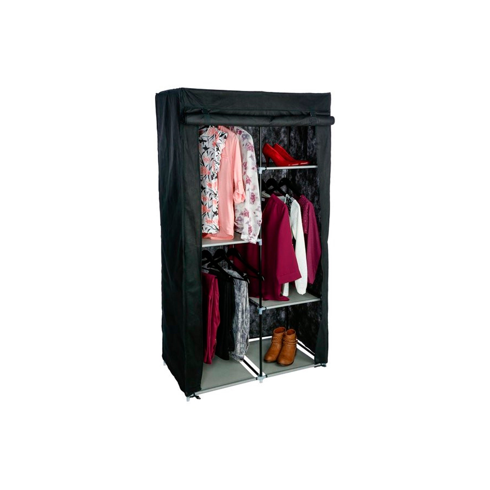 Armario de Ropa Modular Negro 89 x 44,5 x 169 cm