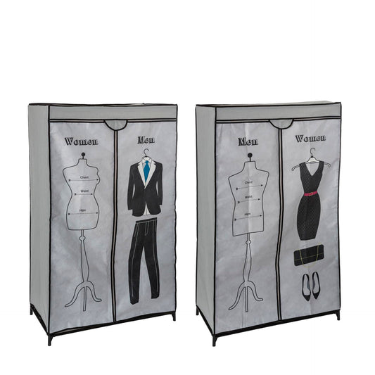 Armário Modular para Vestuário Cinza 87 x 45 x 154 cm