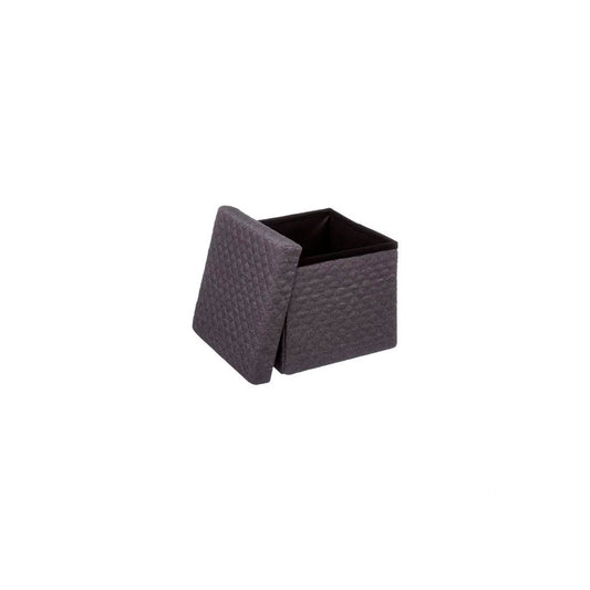 Puff com Arrumação Cinza Escuro 31 x 31 x 30 cm