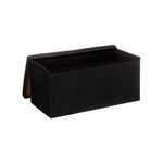 Puff Duplo com Arrumação Preto 76 x 37,5 x 37,5 cm