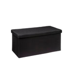 Puff Duplo com Arrumação Preto 76 x 37,5 x 37,5 cm