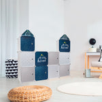 Cubos de Arrumação Modulares Cinza/Azul Marinho 2 un