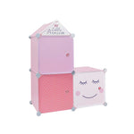Cubos de Arrumação Modulares Branco/Rosa 3 un