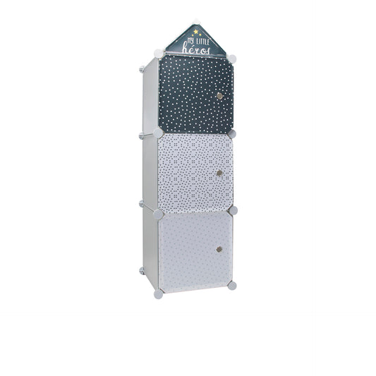 Cubos Almacenaje Modulares Gris/Azul Marino 3ud