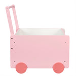 Carrinho de Arrumação Infantil para Quarto Rosa