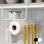 Cesto Cozinha para Prateleira Metal Branco