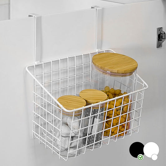 Cesta para Pendurar Porta Metal Branco