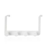 Cabide de Porta com 4 Ganchos Branco