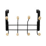 HKH Cabide de Porta Preto 8 Ganchos