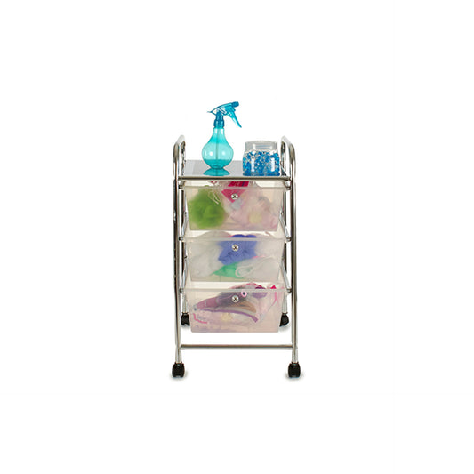 HKH Carro de Arrumação com 3 Gavetas Transparentes