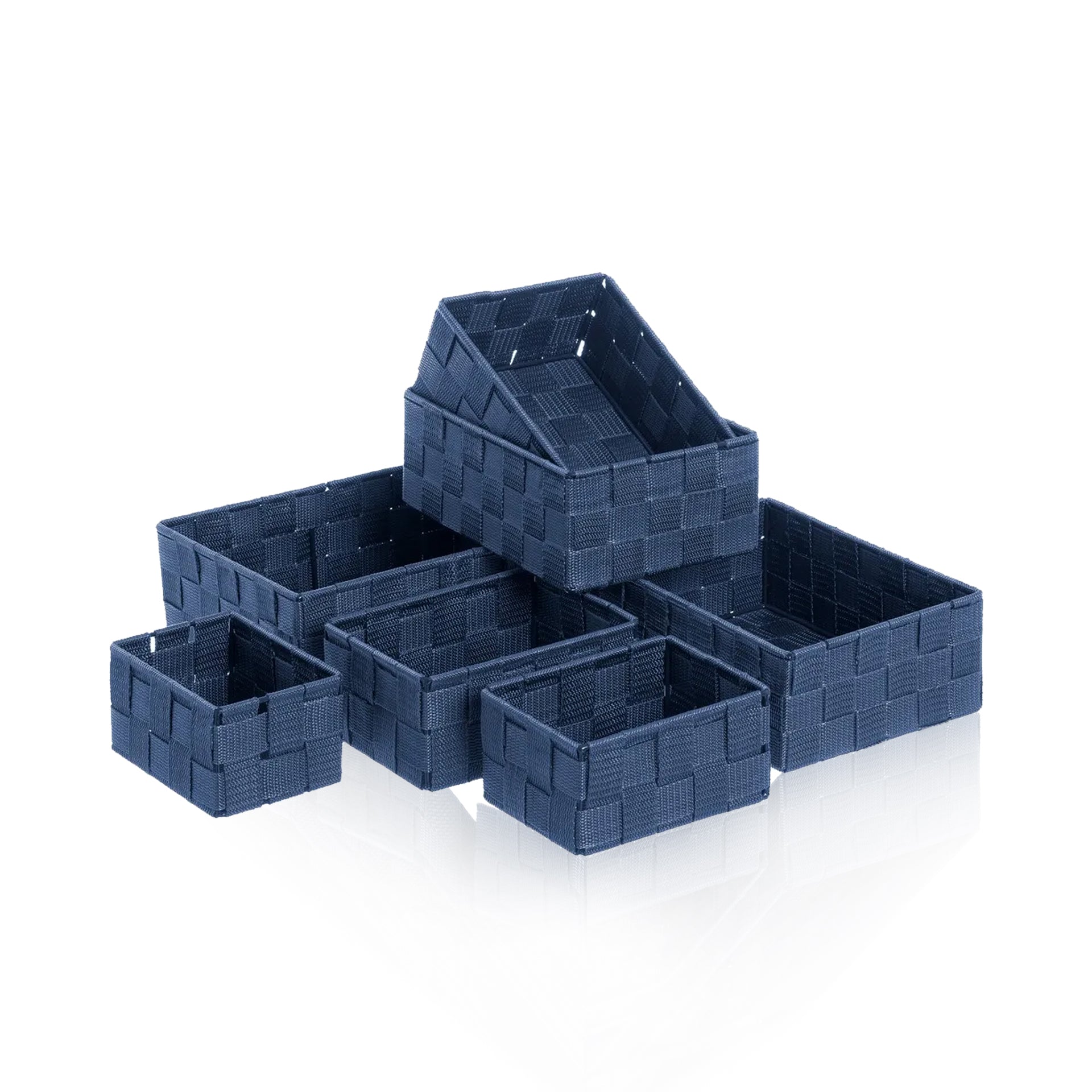 Pack de 6 Caixas de Arrumação TECTAKE (33 x 23 x 12 cm - Plástico -  Transparente)