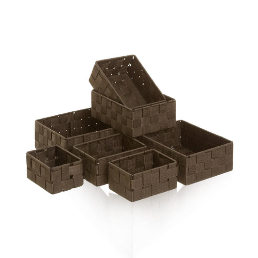 HKH Conjunto 7 Cestas Arrumação Castanho