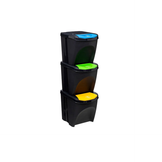 HKH Conjunto 3 Ecopontos Empilháveis 25 L