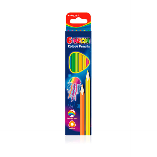 Keyroad Caixa 6 Lápis de Cor Neon 3,0 mm