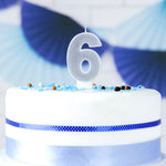 Vela Aniversário nº 6 Prateada 7 cm