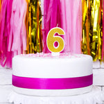 Vela Aniversário nº 6 Dourada 7 cm