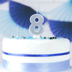Vela Aniversário nº 8 Prateada 7 cm