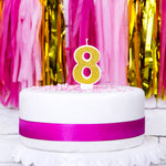 Vela Aniversário nº 8 Dourada 7 cm