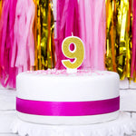 Vela de Cumpleaños nº 9 Dorada 7 cm