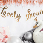Banner Lovely Swan Dourado 64 x 21,3 cm