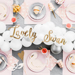 Banner Lovely Swan Dourado 64 x 21,3 cm