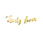 Banner Lovely Swan Dourado 64 x 21,3 cm