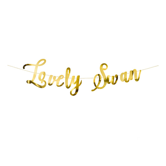 Banner Lovely Swan Dourado 64 x 21,3 cm