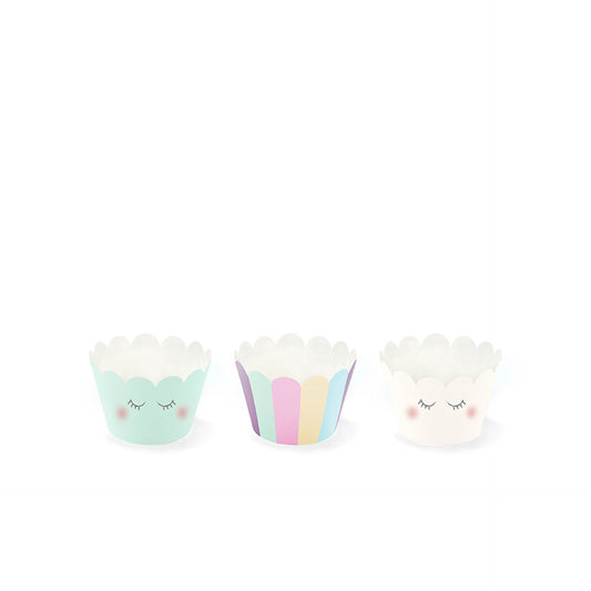 Pack 6 Formas para Cupcakes Unicórnio Descartável Papel