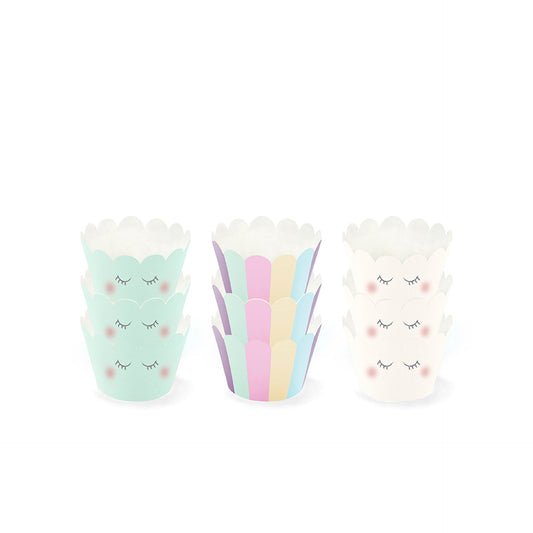 Pack 6 Formas para Cupcakes Unicórnio Descartável Papel
