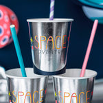 Pack 10 Palhas Rosa Papel 19,5 cm