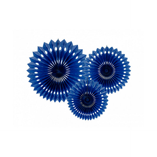 Pack 3 Rosetas Azul Papel Sortido 20-30cm