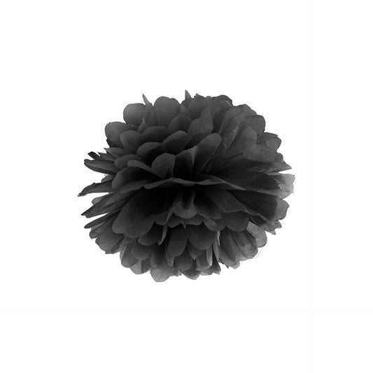 Pompom Papel Preto 25 cm