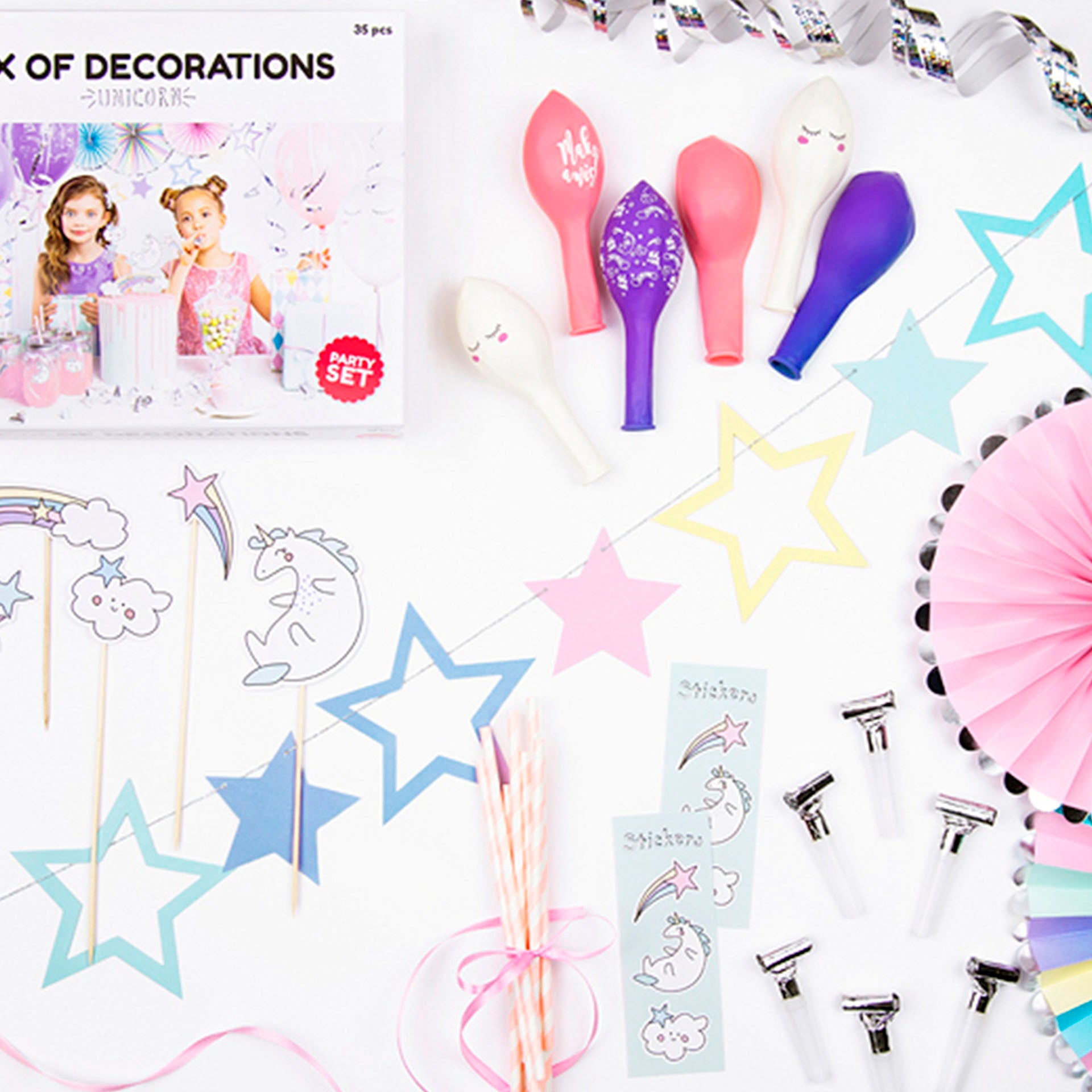 Decoraciones para fiestas - Unicornios 35 uds