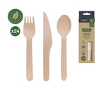 HKH Pack 24 Cubiertos Madera