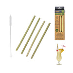 HKH Pack 4 Pajitas de Bambú con Cepillo