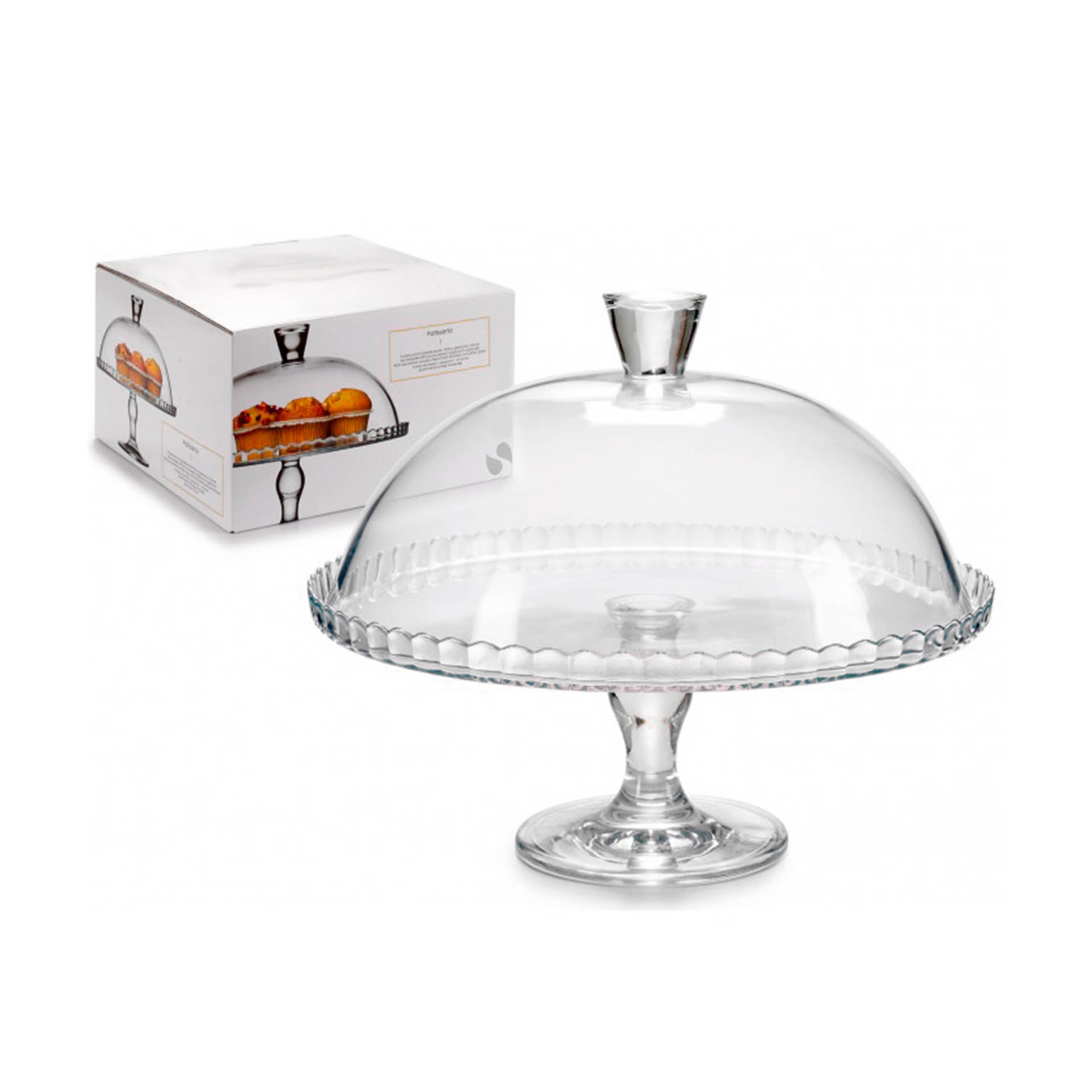 Pasabahçe Plato Cristal 32 cm con Pie + Tapa