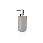 Dispensador Sabonete Líquido Cinza com Bambu 350 ml