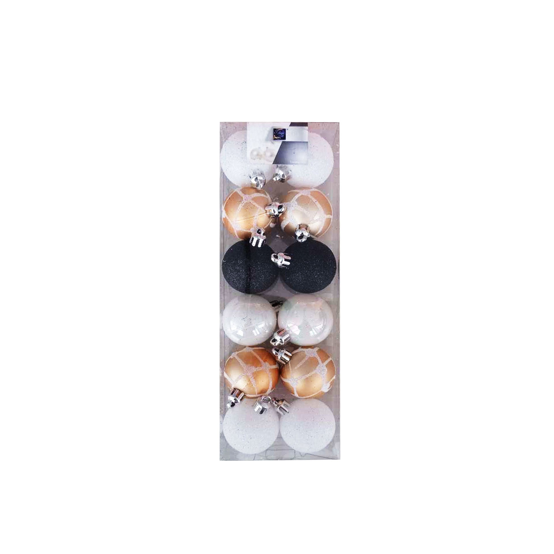 Pack de 12 Bolas de Navidad Surtidas 40 mm